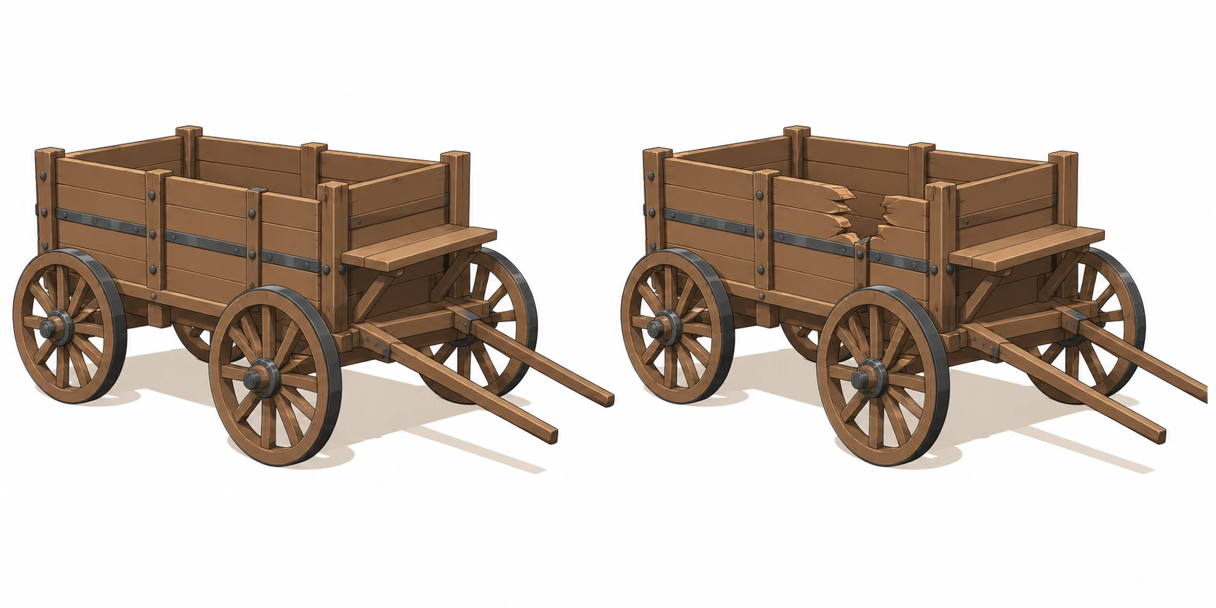 旅を支える四輪荷車